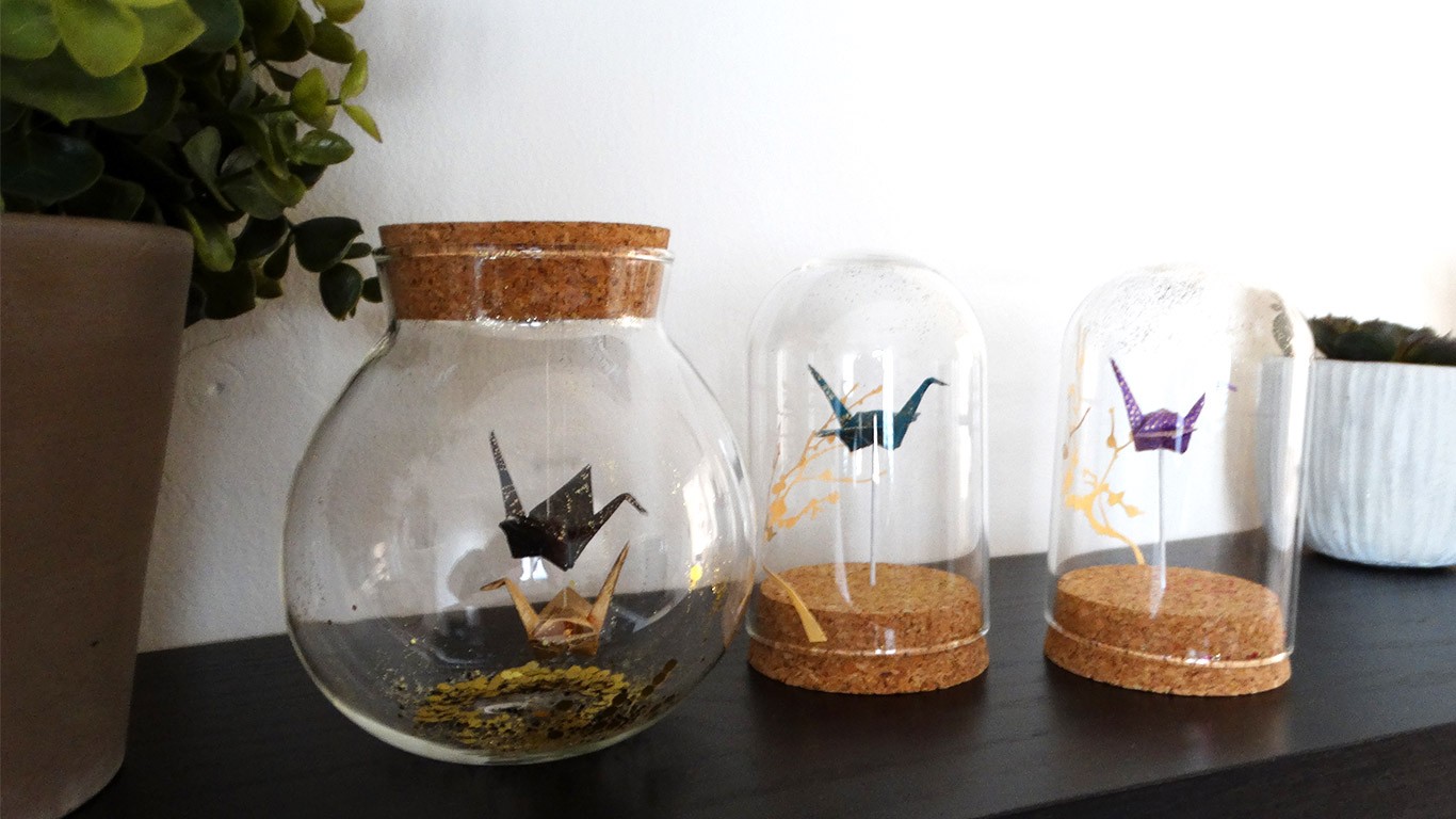 NOS ORIGAMIS SOUS VERRE